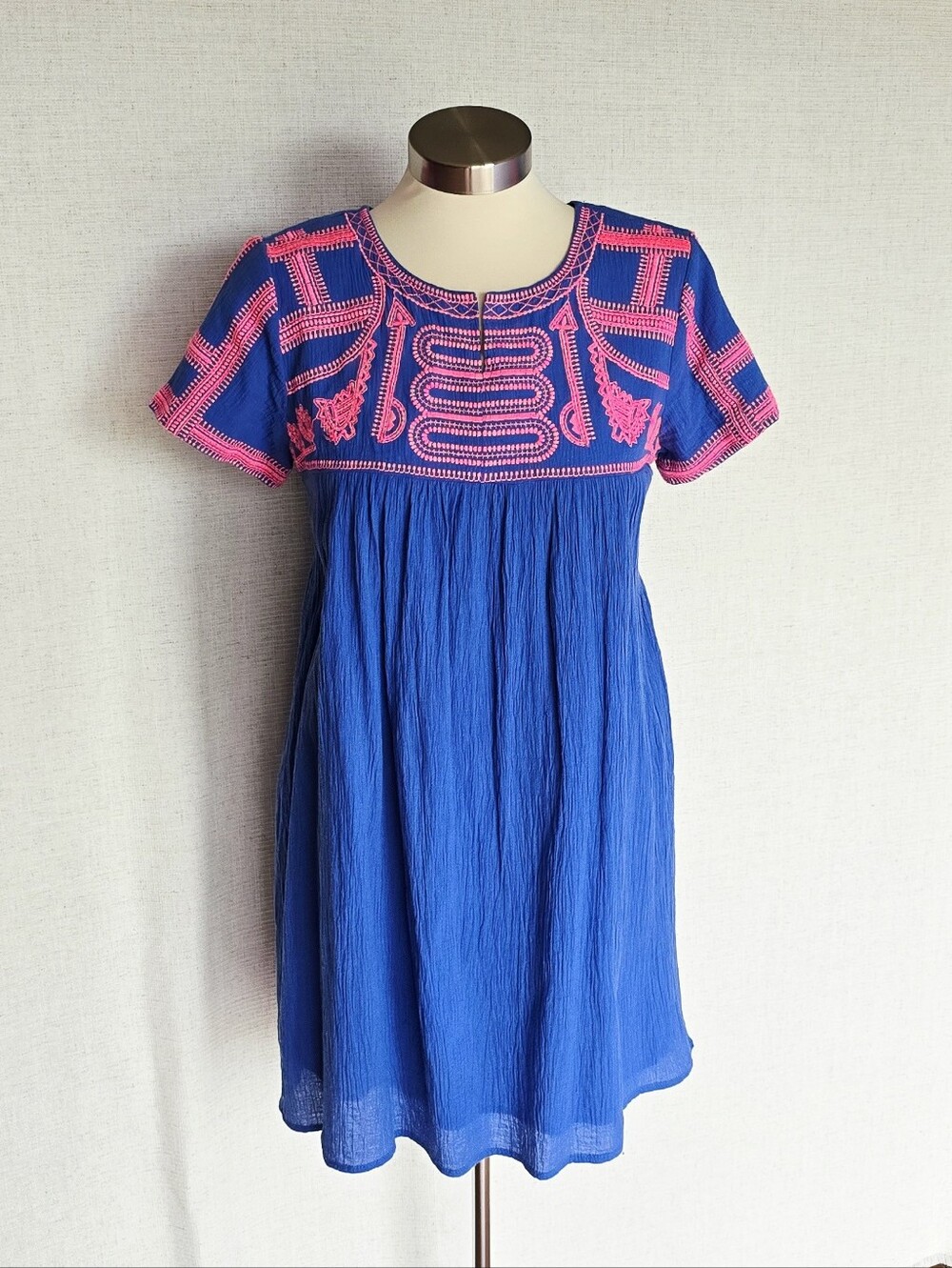 Joy Joy Women Lightweight Summer Dress Bold Colors Lined Stretch